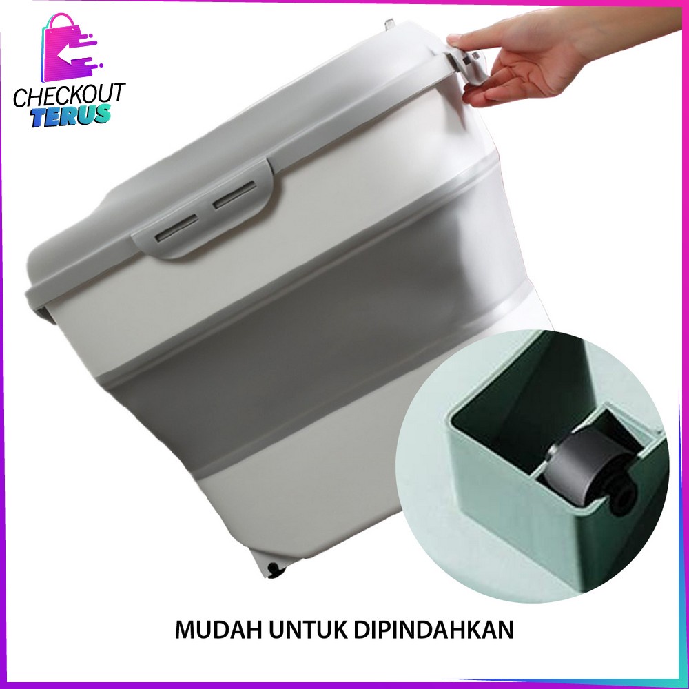 CT C259 Tempat Penyimpanan Beras 25KG Dispenser Beras Gratis Cangkir Tempat Penyimpanan Beras Lucu Fordable Rice Container Storage