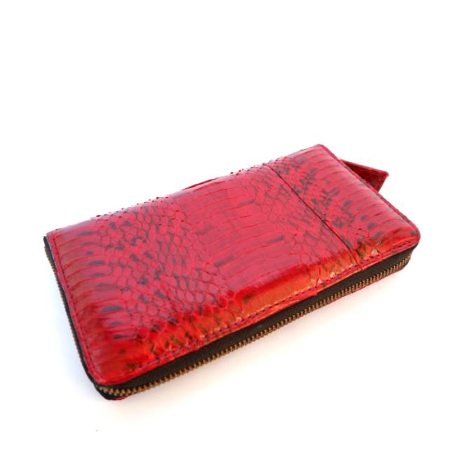Dompet wanita kulit ular air merah