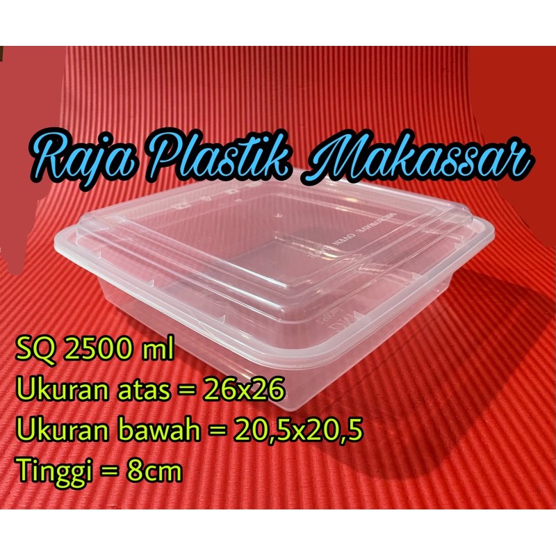 Thinwall Square 2500 ml (per PCS) / food container square 2500ml