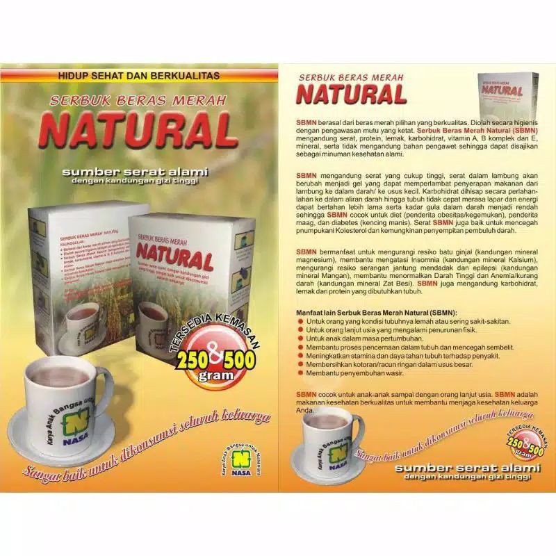 

Serbuk Beras Merah Natural 250gr