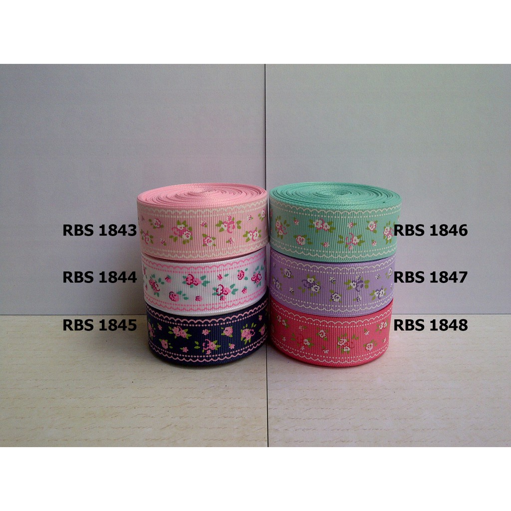 

[10 YARD] PITA GROSGRAIN MOTIF BUNGA SALE RBS 1843,1844,1845,1846,1847,1848