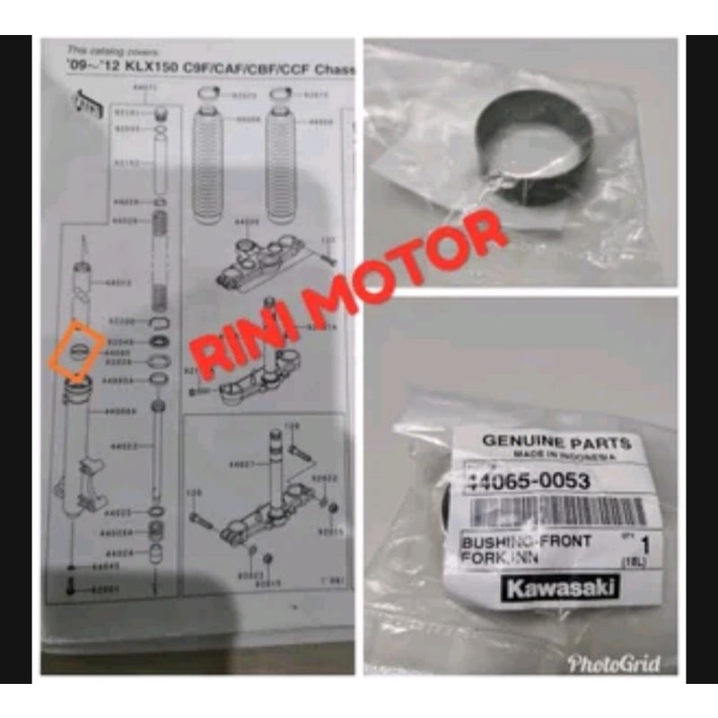Bushing ring kuningan tabung shock shok sok depan KLX S L Original