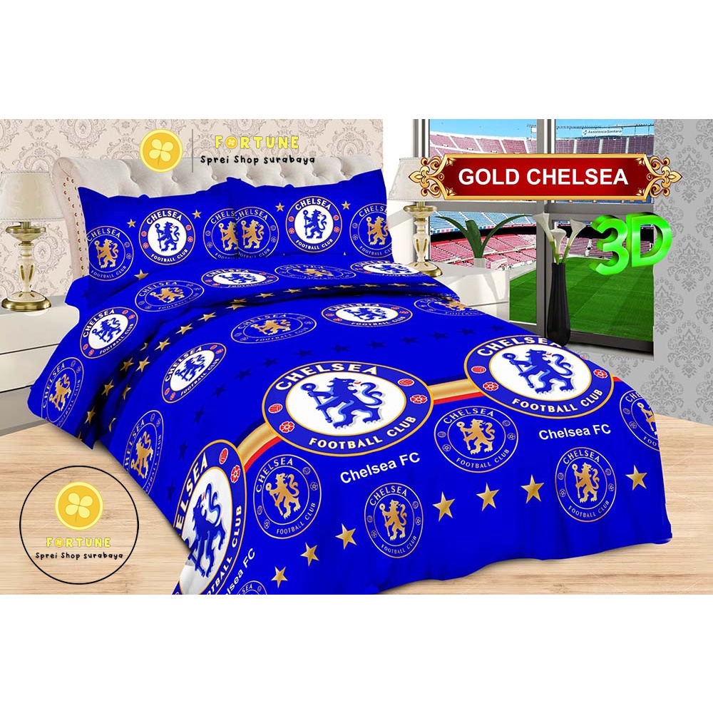 Sprei BONITA Motif Bola Terbaru 3D Disperse (BISA COD) M. United (MU), Barca, Barcelona, Chelsea, Juventus, Real Madrid