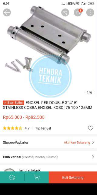 Engsel Per Double 3 4 5 Stainless Cobra Engsel Koboi 75 100 125mm Engsel Veer Ss 3 4 5 In Dim