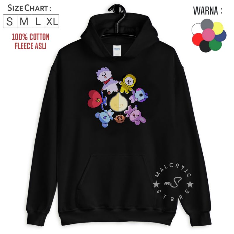 sweater hoodie anak BTS / hoodie anak BT21 / jaket anak perempuan BTS BT21 / hoodie anak perempuan p