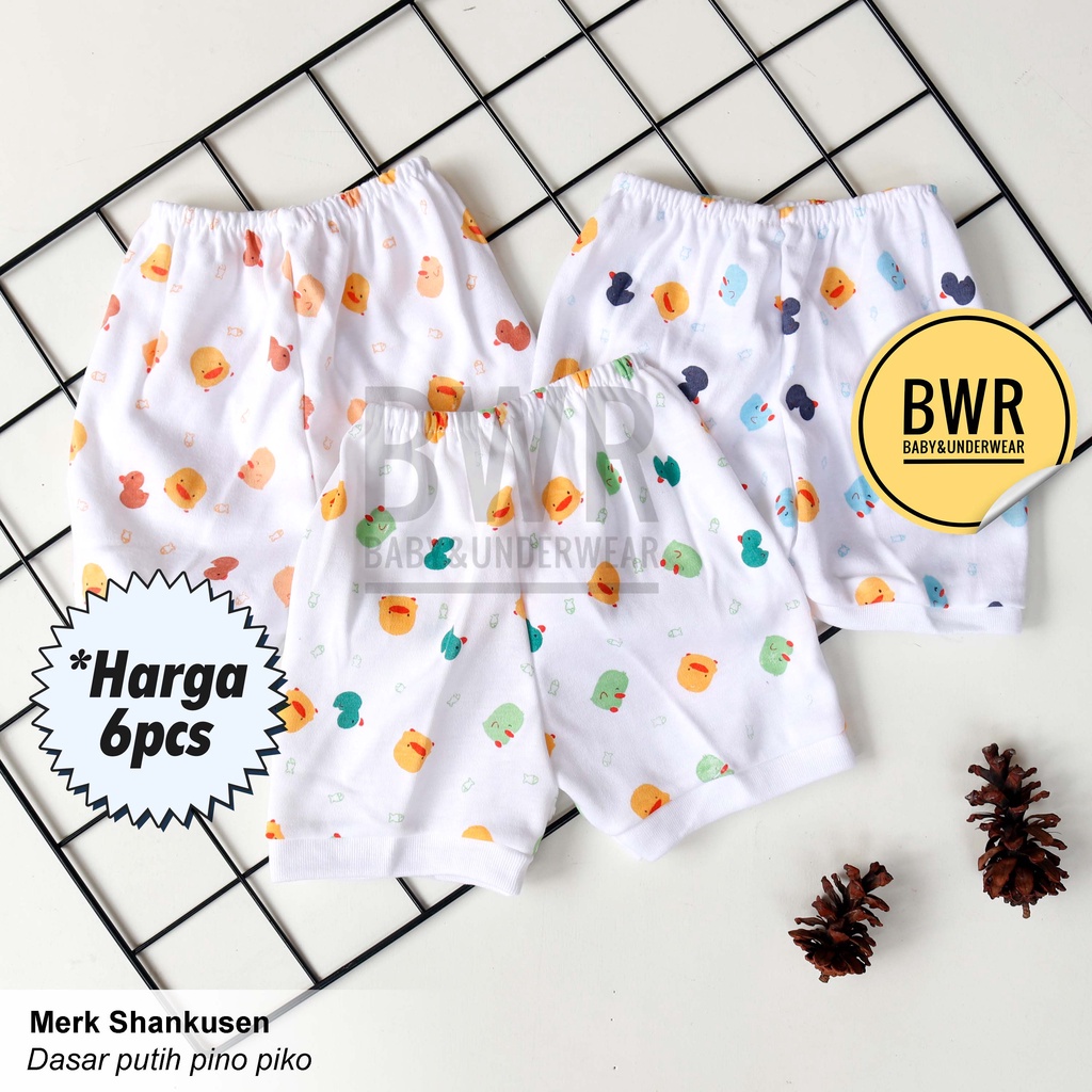 [ 6pc ] Celana PENDEK Shankusen Celana Anak Bayi Newborn Motif Pino Piko - Bwr IX