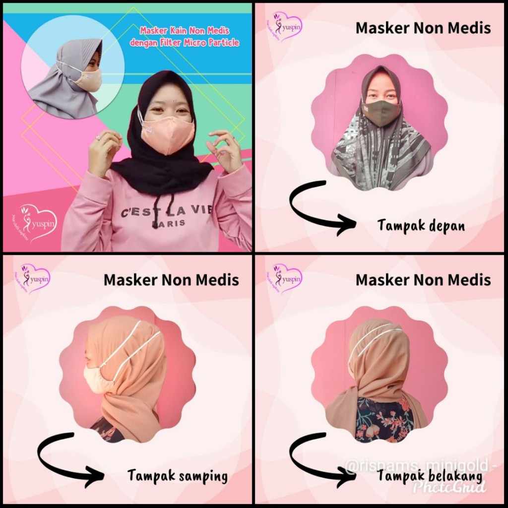 MASKER KAIN 3PLY YUSPIN LAPISAN MICRO PARTIKEL