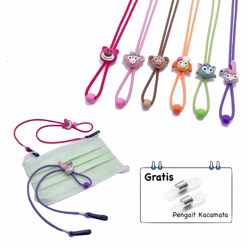 Tali Strap [ Ungu ] Earhook Kacamata &amp; Masker Anak dan Dewasa - Penahan Anti Jatuh - Spandex - TL8093