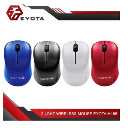 Mouse eyota wireless 2.4ghz optical 1200dpi switch on-off for pc laptop mac office gaming m188 m-188