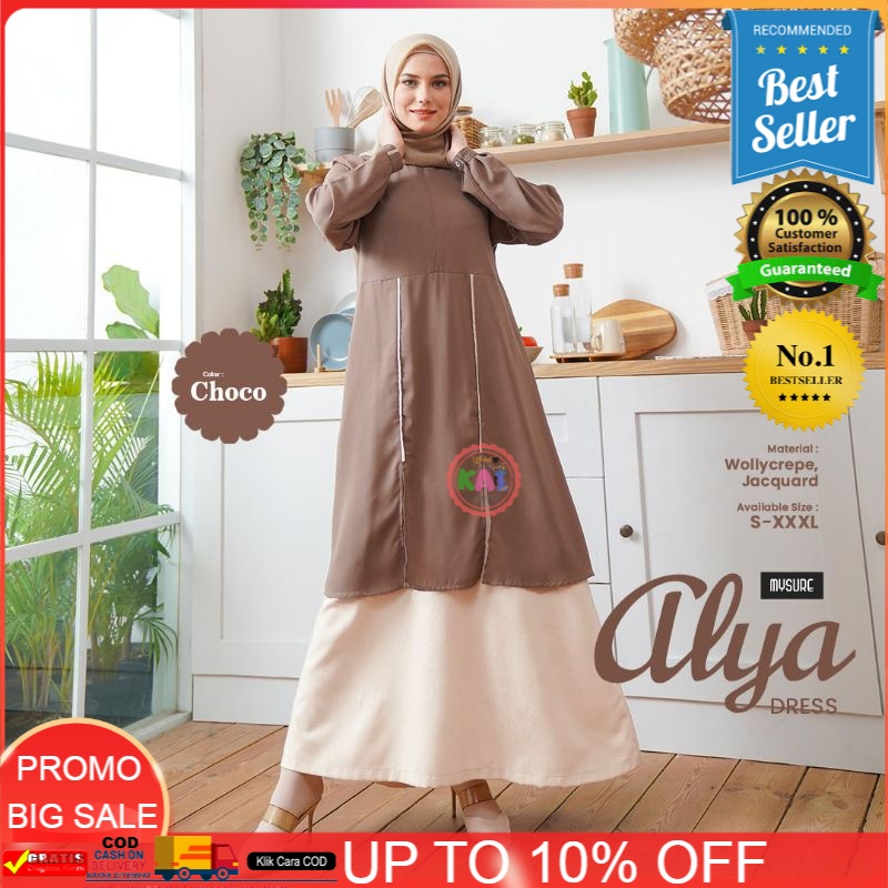 BAJU GAMIS TERBARU 2021/ BAJU MYSURE / SERAGAMANAlya dress[BISA COD ] 100% ORIGINAL PRODUCT MYSURE B