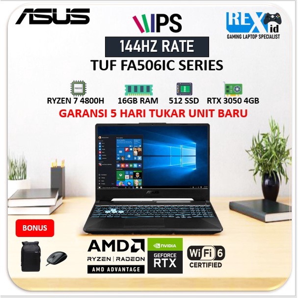 laptop ASUS TUF FA506ICB RTX 3050 Ryzen 7 4800H 16GB RAM