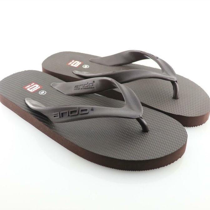 SANDAL PRIA Ando Hawai Jumbo Size 45-46 Warna Coklat sendal jepit spon karet cowok