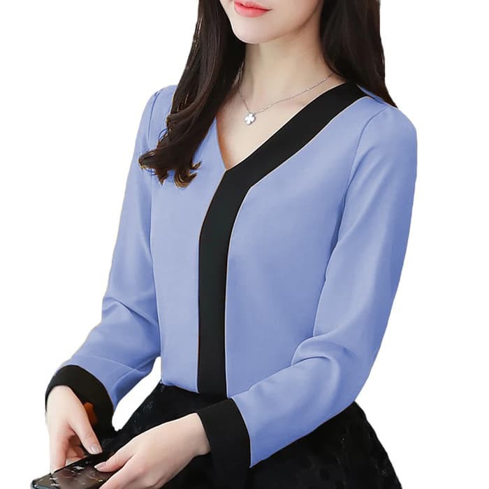 baju atasan Blouse Wanita Kimono Korean   Putih