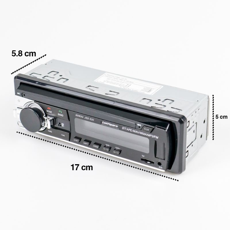 [ Original % ]Taffware Tape Mobil JSD 520  Multifungsi Bluetooth USB MP3 FM Radio - Black