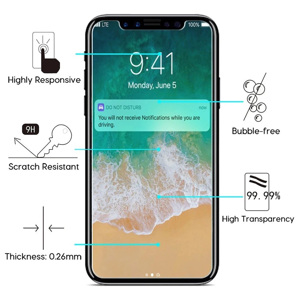 Tempered Glass Iphone XS Max / XR / XS Clear - Premium Tempered Iphone Xs Max