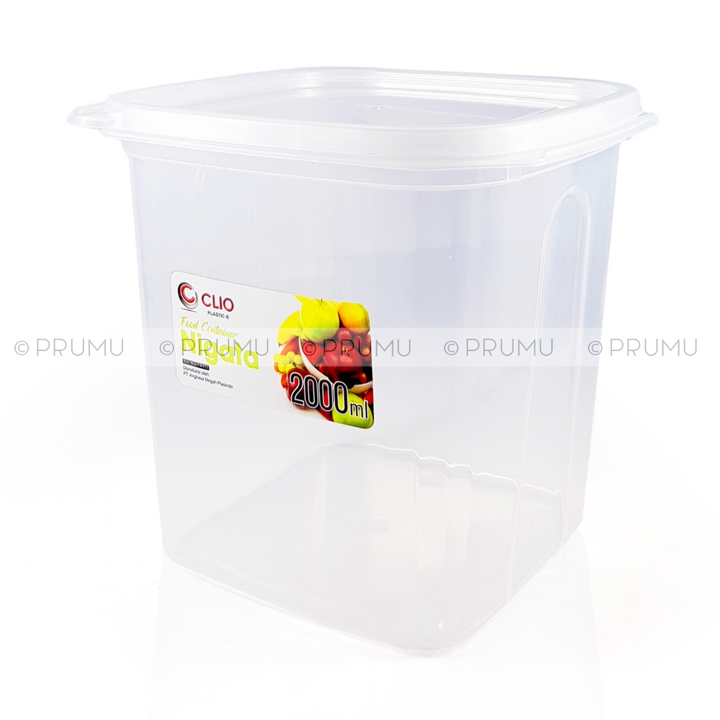 2 Toples Plastik 2 liter - Toples Kotak - Toples Kotak Bening - Food Container - Sealware - Nigata