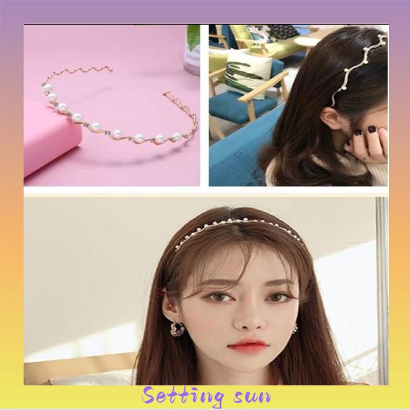 Mutiara Jepit Rambut  Bando Berlian  Gaya Korea Wanita Headband Aksesoris Rambut TN