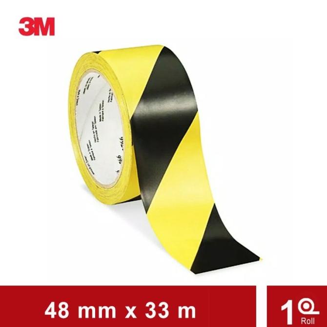 

[ varostore90 ] 3M 766 Lakban Police Line Tape Marking Floor Hitam Kuning - 2" x 36Y