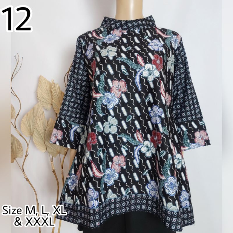 Blus Blouse Atasan Batik Wanita Kantor Kerja Jumbo Aserehe Mataram Primisima-12