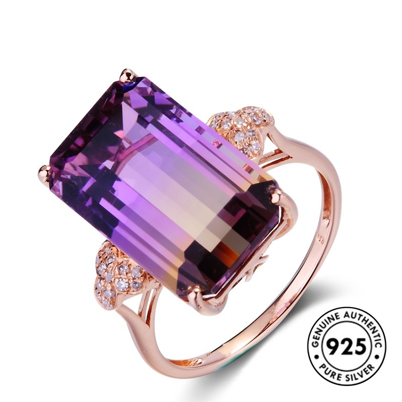 Cincin Bahan S925 Silver Warna Rose Gold Untuk Wanita