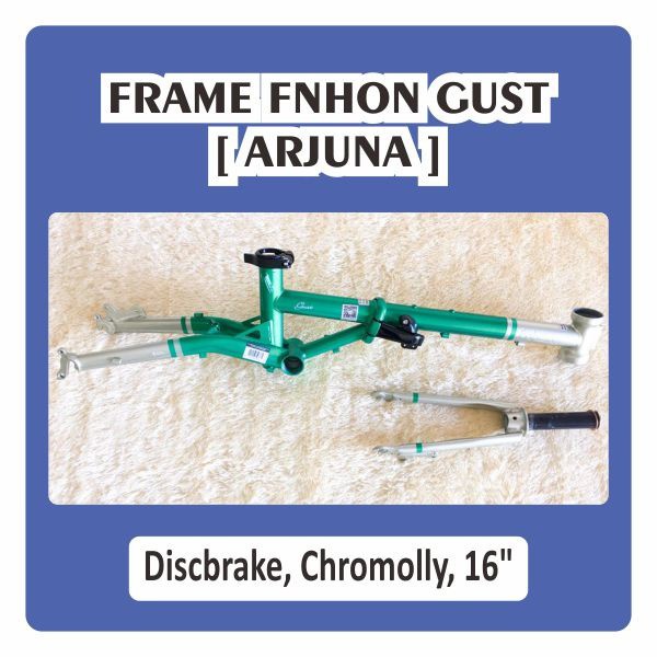 FNHON Gust Wayang Arjuna Discbrake Tanpa Handlepos Disc Brake DB 16 Inch Hijau Putih Green Not Storm