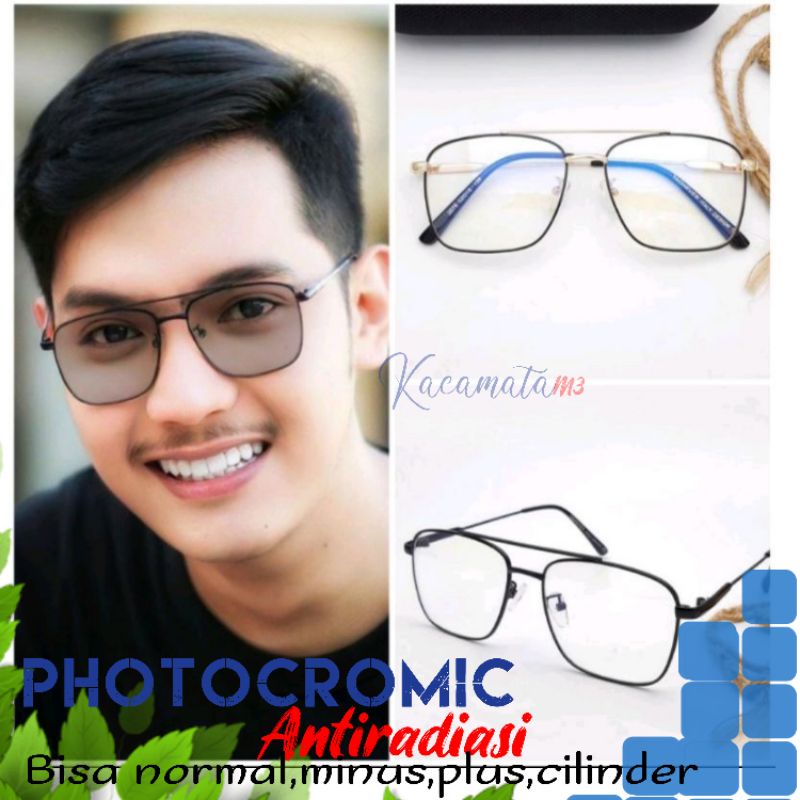 kacamata photocromic antiradiasi berubah warna saat kena sinar panas matahari normal minus plus cilinder bonus box lap cairan pembersih kacamata