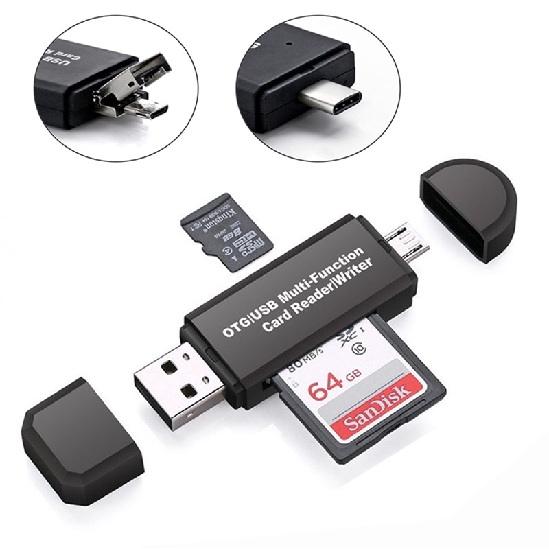 Multifunctional OTG Card Reader Micro SD / SD Card / USB Reader/TF Card/SD Memory Card Pembaca Kartu