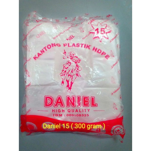 Kantong kresek bening/kantong hd pe bening 300gram Daniel 15 & 24