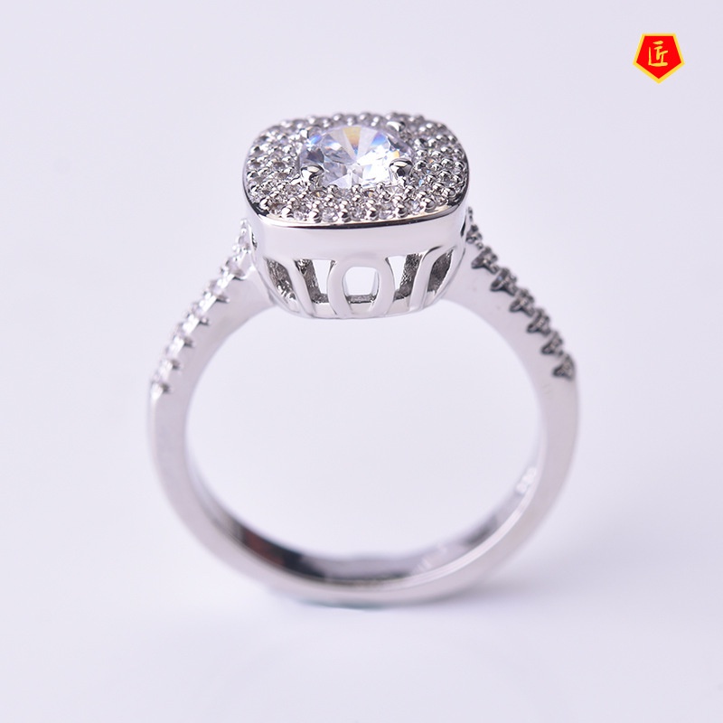 [Ready Stock]Fashion Simple Inlaid Moissanite Ring