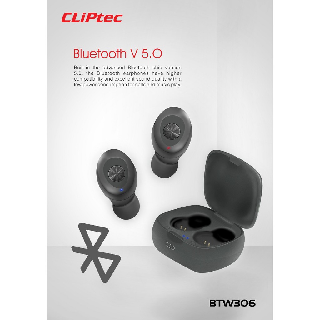 Earphone bluetooth mini true wireless stereo Cliptec BTW306 - Earbuds mini bluetooth sport