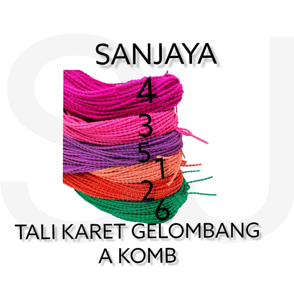 TALI KARET GELOMBANG ELASTIS / TALI MOTIF KOMBINASI / TALI KERAJINAN TANGAN DIY / TALI STRING ELASTIS / TALI KARET GELOMBANG A KOMB