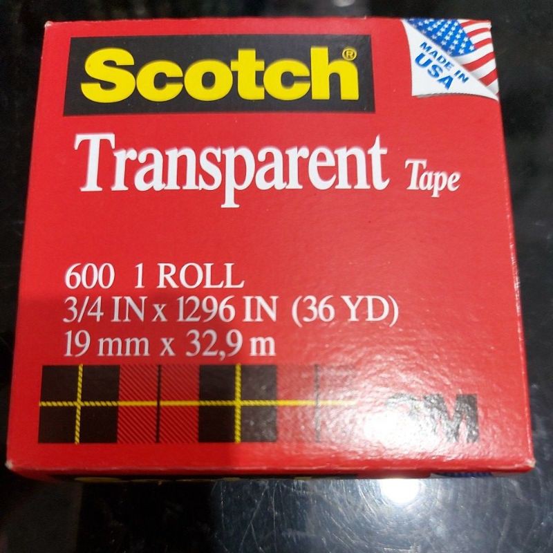 

scotch transparent tape 3m 3/4 in x 1296in (36yard)
