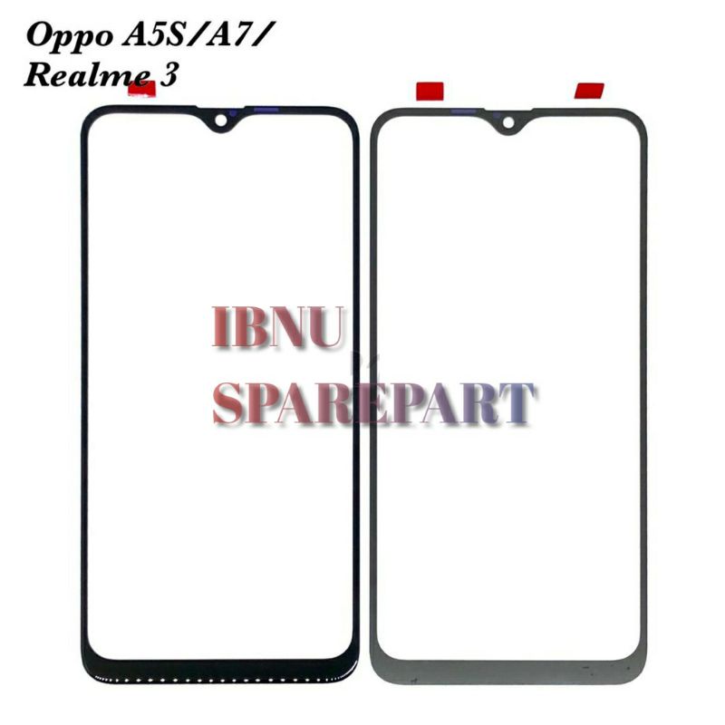 Kaca lcd + Lem Oca Oppo A5S A7 A12 | Realme 3 Kaca Depan Kaca Touchscreen Kaca Ts Tc Original
