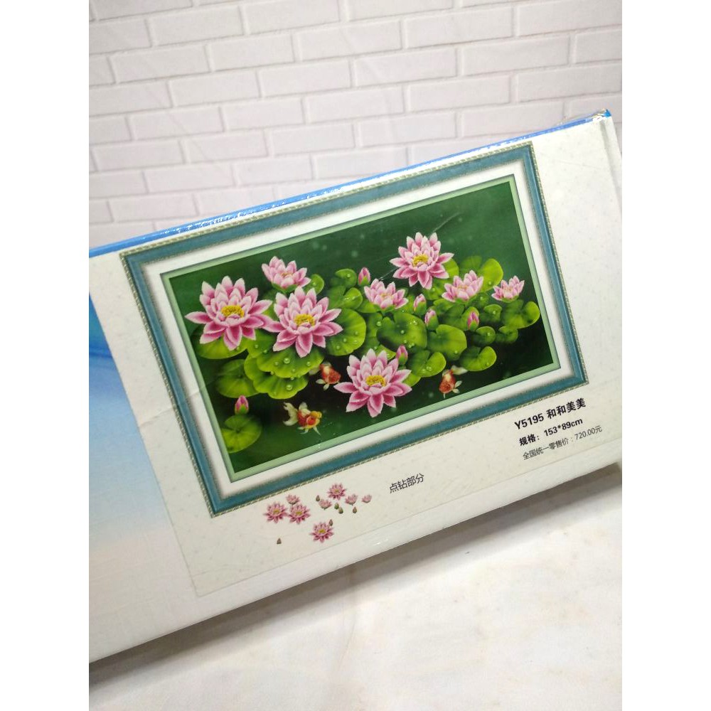 Paket DIY Craft Diamond Painting Y5195 Bunga Flower Lotus Teratai