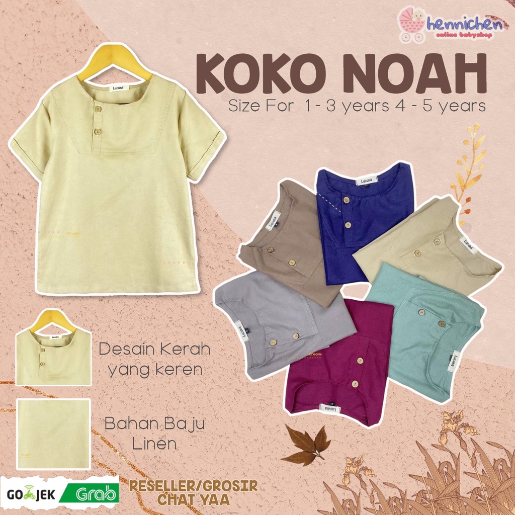 PROMO 7.7 BAJU KOKO NOAH KOKO ANAK 1-5 TAHUN PAKAIAN MUSLIM BAJU LEBARAN ANAK LUCUNAA BY ORI SMILEE BAJU LEBARAN ANAK