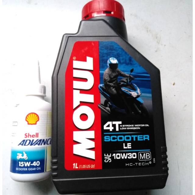 Paket oli matic Motul 1000 ml  + oli gear shel 120 mlfor all matic 100% original