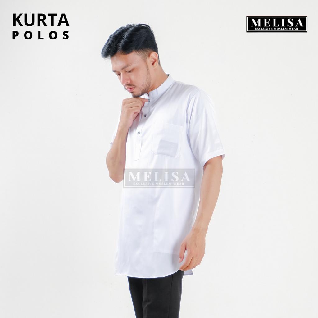 Baju Koko Kurta Lengan Pendek Baju Koko Fashion Muslim Pria Dewasa Terbaru Koko Pria Muslim Bahan Katun Tesla Premium Baju Koko Pakaian Muslim Pria Dewasa Remaja Lengan Pendek Premium Terbaru Baju Koko kurta Laki-laki Muslimin-Warna Putih Polos Keren