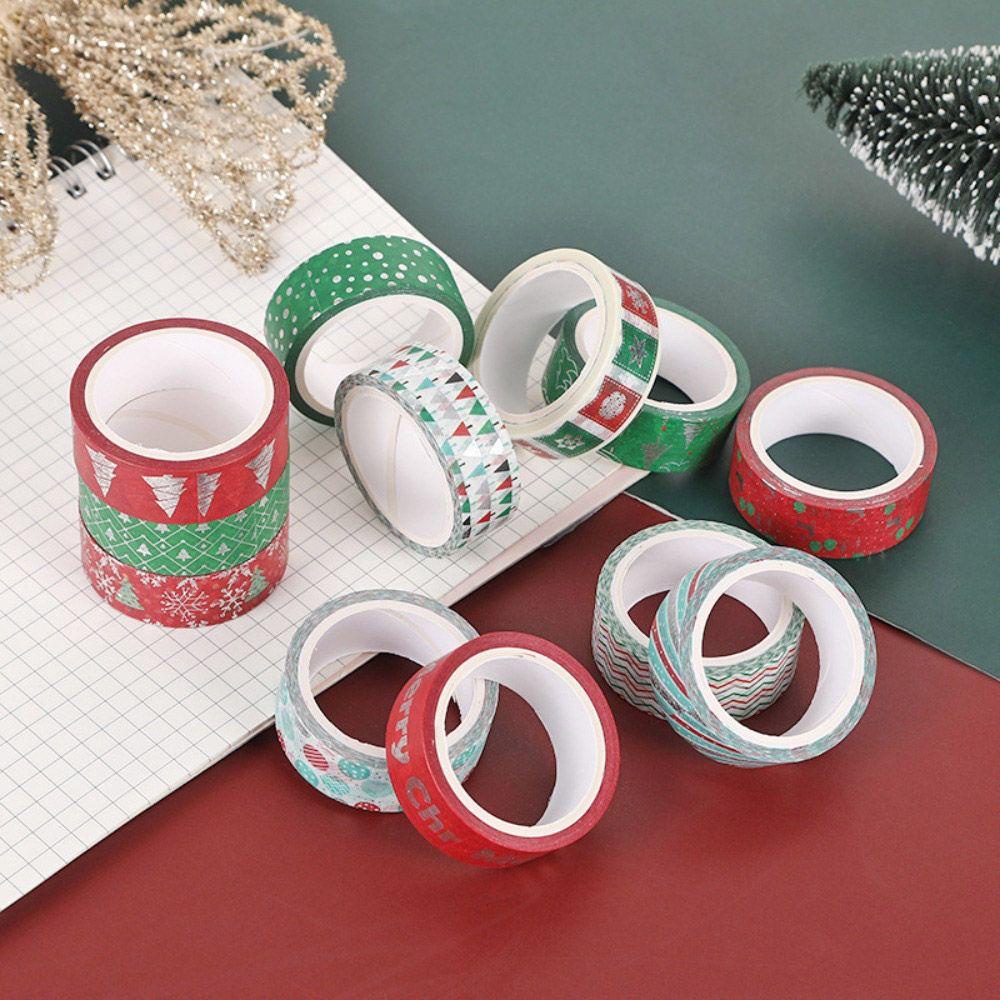 R-flower 12pcs/set Washi Tape Sastra Merry Christmas Scrapbooking Gadis Hati Little Fresh INS DIY Bahan