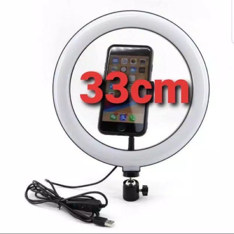 PS - RingLight Ring Light Lampu Selfie LED 33cm 33 cm Jumbo Make UP Vlog Lampu RingLight Tripod Mult