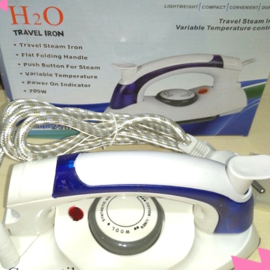 HETIAN Setrika Seterika Uap Lipat/Iron Travel Portable 2 IN 1 Steamer