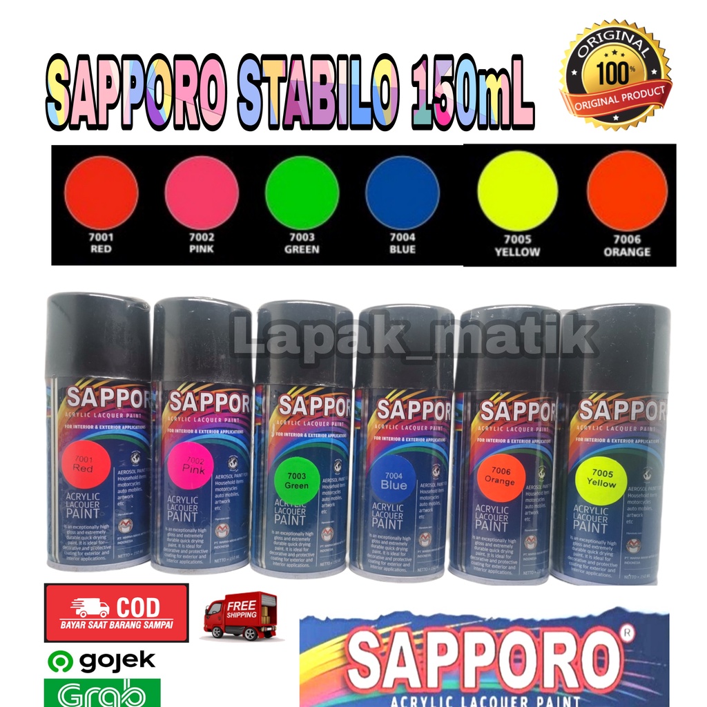 Pilok Sapporo Stabilo ORANGE 7006 150mL warna SKOTLITE ORANGE