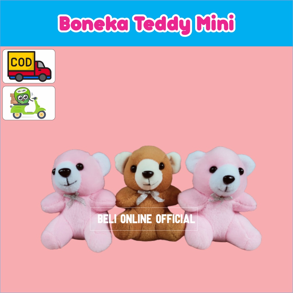 Boneka Beruang Kecil Tedy Mini Lucu Imut Untuk Kado Buket dan Hadiah Bahan Halus