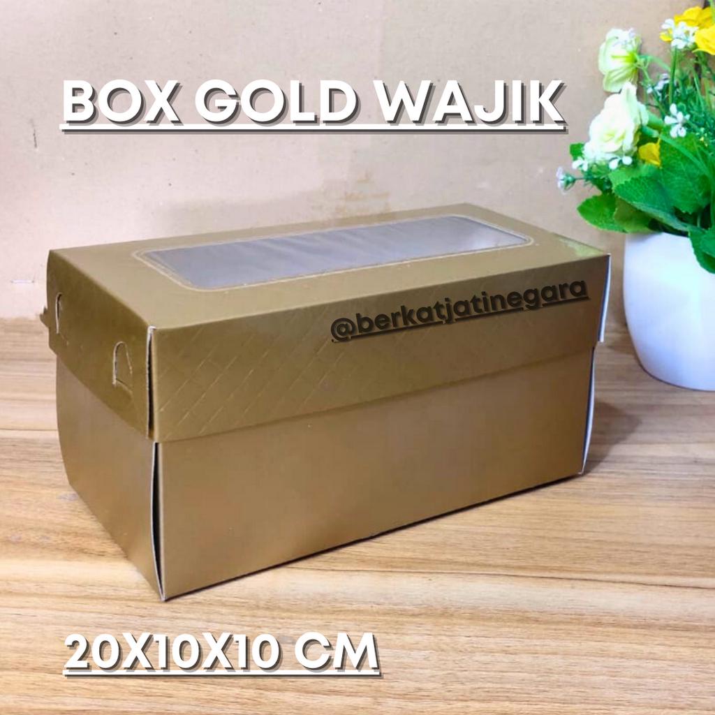 DUS/KOTAK/BOX KUE /BOX GOLD WAJIK 20x10x10 cm / BOX KUE MOTIF WAJIK / 10 PCS