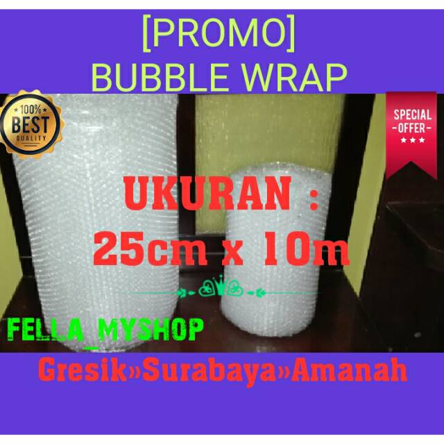 

[ PROMO ]BUBBLE WRAP /PLASTIK GELEMBUNG UKURAN L 25cm x P 10 m