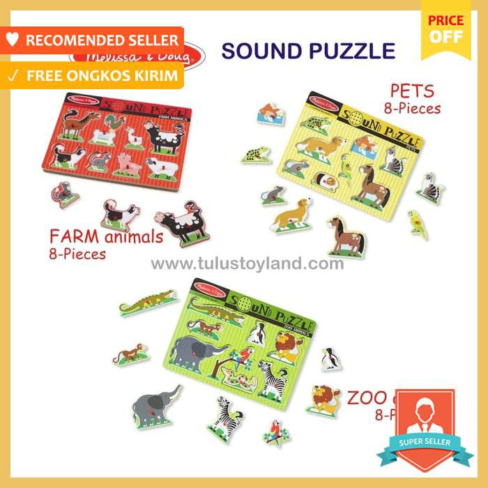 Puzzle Kayu Dengan Suara Melissa & Doug Sound Puzzle Pets