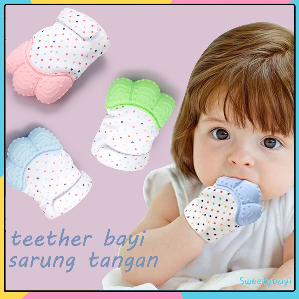 Sweetybayi sarung tangan teether bayi mitten baby glove teether 1 pcs