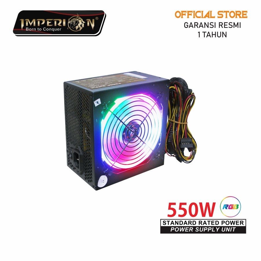 Power Supply PSU Imperion P500 550W LED VGA 6 Pin RGB