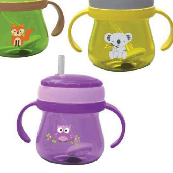 ☂ BABY SAFE Cup Weighted Straw JP019 (Botol Minum Air / Susu Anak Bayi dengan Sedotan Pemberat) mura