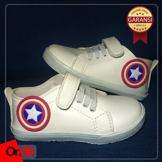 Sepatu Sneakers Anak Laki-laki Motif Captain Amerika Vtali | Sepatu Anak Sekolah Onvie