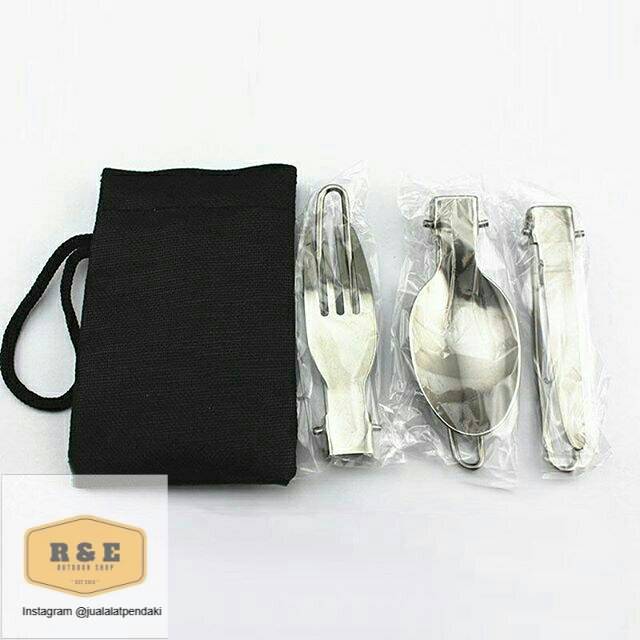 Sendok set pisau sendok garpu dan pouch